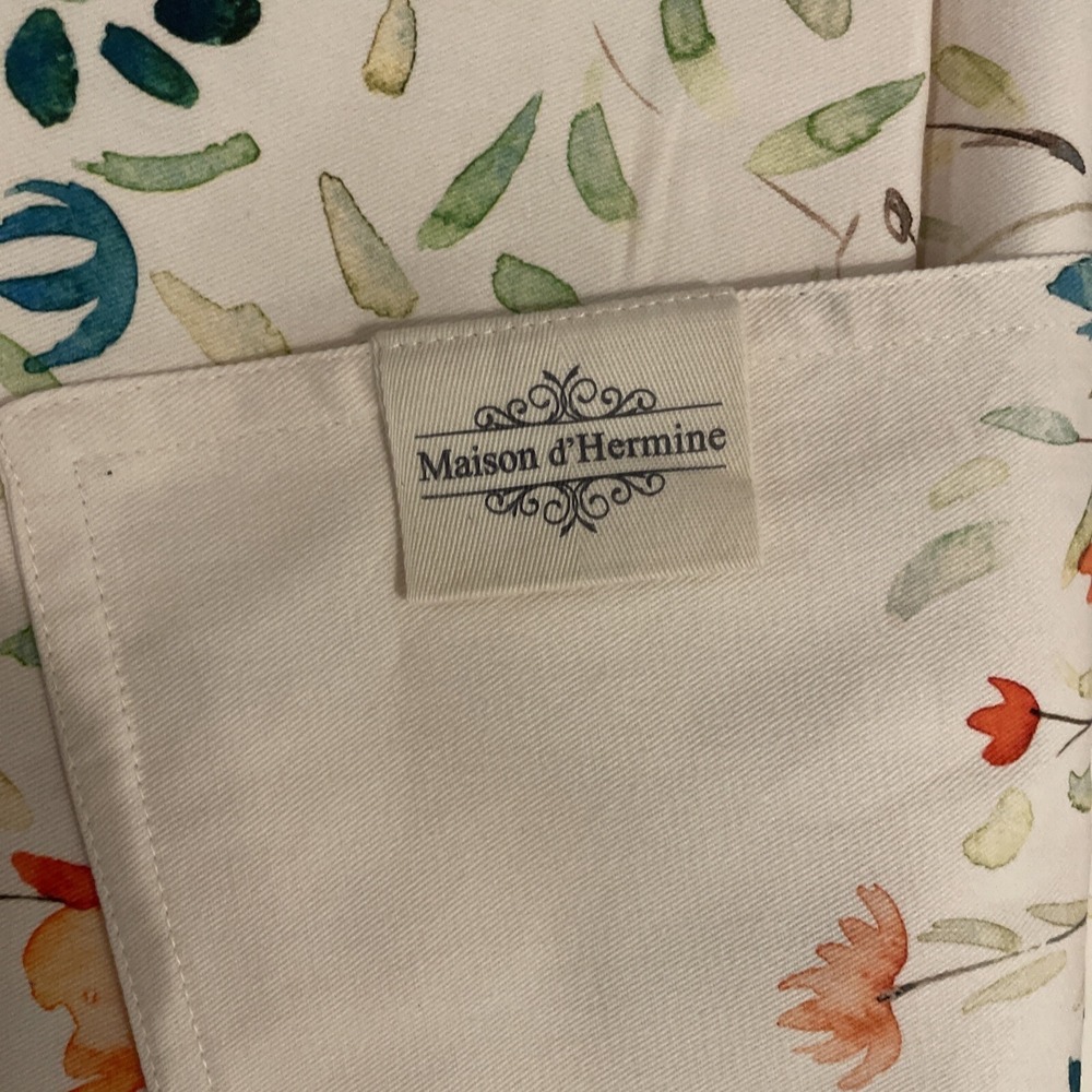 Maison D' Hermine Cotton Water Color Floral Spring Table Runner 15X76 Tablescape - Picture 6 of 7